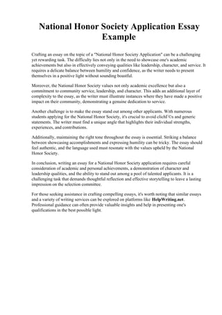 National Honor Society Application Essay Example.pdf