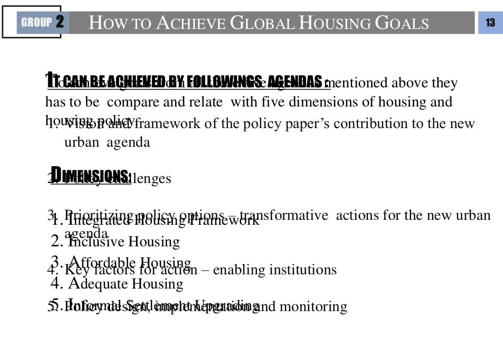 National Housing Policy & Habitat lll STUDY