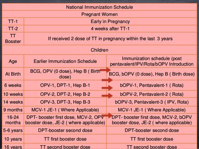 Immunization Chart India