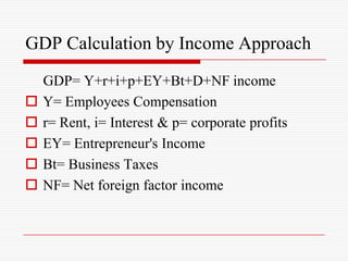 Gdp Using Income Approach National income | PPT