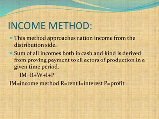 National Income Using Income Method National income | PPTX