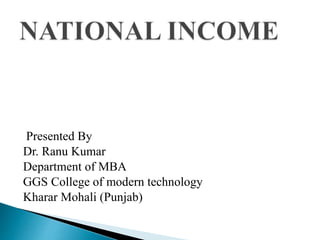 Presented By
Dr. Ranu Kumar
Department of MBA
GGS College of modern technology
Kharar Mohali (Punjab)
 