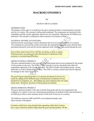 National income accounting NOTES FOR ALL UNIVERSITIES MAINLY FOR ...