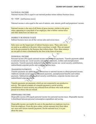 National income accounting NOTES FOR ALL UNIVERSITIES MAINLY FOR ...