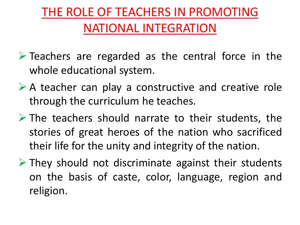 Role of Education in National integration