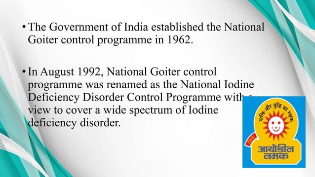 National iodine deficiency disorder control program | PPTX | Thyroid ...