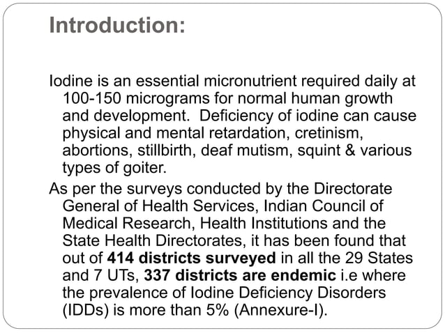 National iodine deficiency disorders control programme (niddcp) | PPTX ...