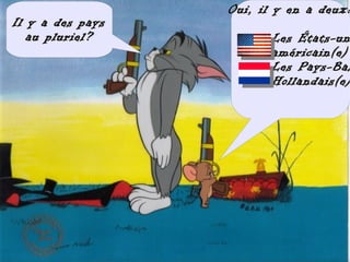 Oui, il y en a deux:
Il y a des pays
   au pluriel?           Les États-un
                         américain(e)
                         Les Pays-Bas
                         Hollandais(e)
 