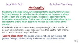 Nationality & Citizenship in international law