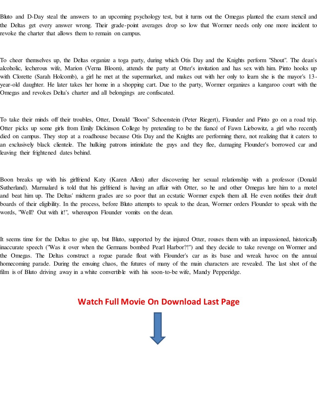 (National lampoon's) animal house (1978) Free Bootleg Movie Sites