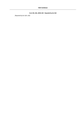 FIRST SCHEDULE
Form 9D, 10A, 10B & 10C - Repealed by Act 318
[Repealed by Act 318: s.83]
 