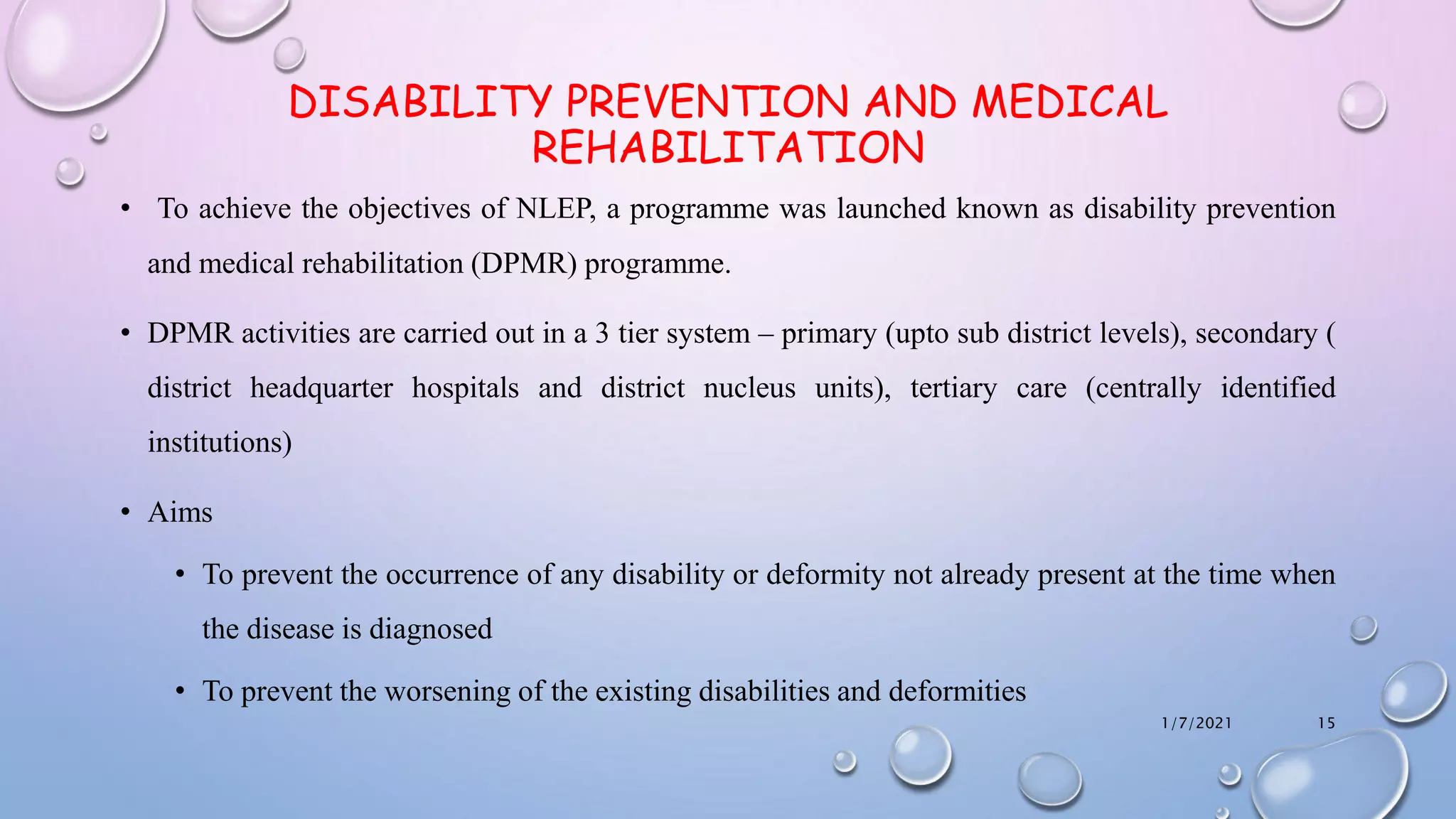 National leprosy eradication program