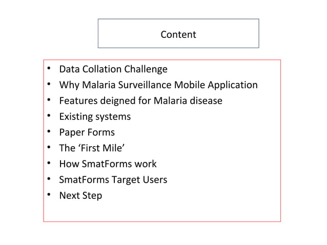 NATIONAL MALARIA CONTROL PROGRAMME OBJECTIVES visual data 7