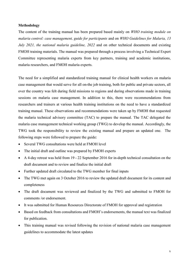 ETHIOPIAN NATIONAL MALARIA GUIDELINE visual data 7