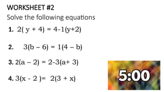 National mathematics Program Solving Equation in One variable | PPTX