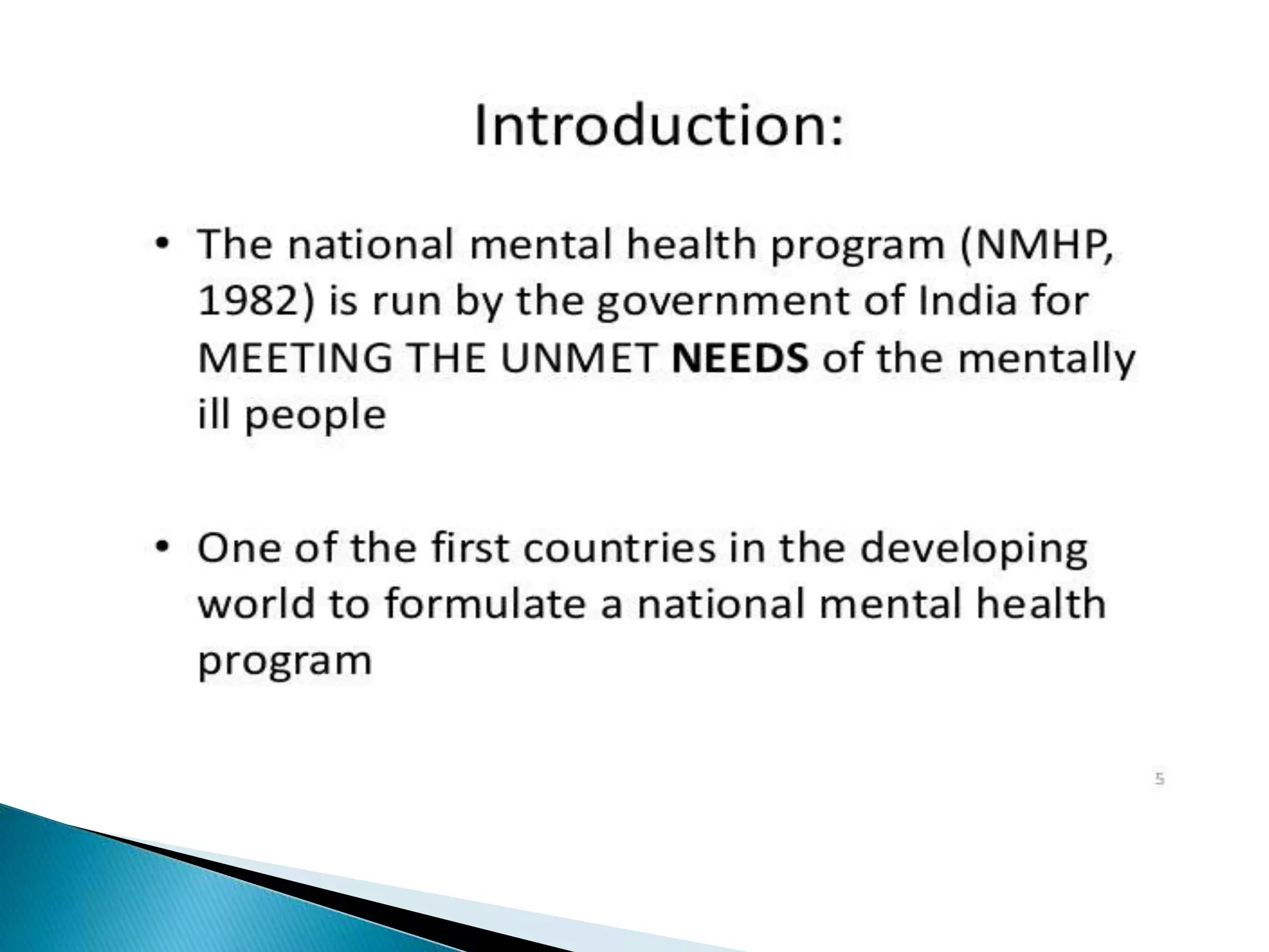 National mental health programme | PPTX