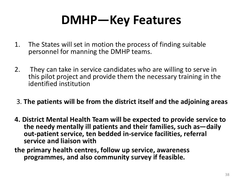 National Mental Health Programme nmhp 