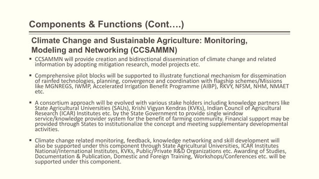 National Mission for Sustainable Agriculture (NMSA) 1.pptx ...
