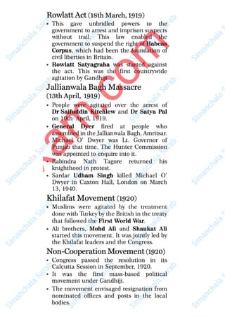 Indian National Movement (1920–1947) Complete Notes PDF by Simanchala ...