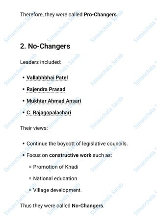 Indian National Movement (1920–1947) Complete Notes PDF by Simanchala ...