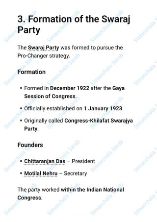 Indian National Movement (1920–1947) Complete Notes PDF by Simanchala ...