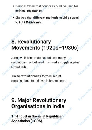 Indian National Movement (1920–1947) Complete Notes PDF by Simanchala ...
