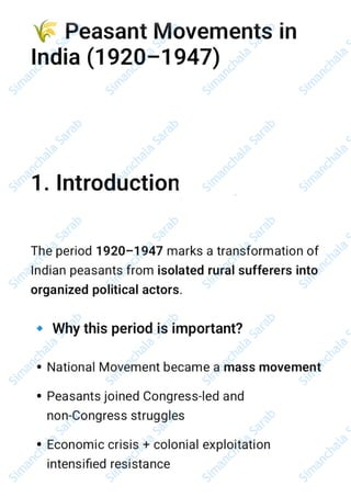 Indian National Movement (1920–1947) Complete Notes PDF by Simanchala ...