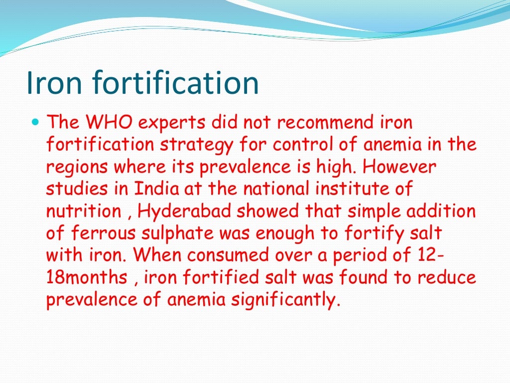 National nutritional anemia prophylaxis programme