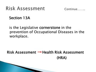National occupational safety and health the prevention of occupational ...