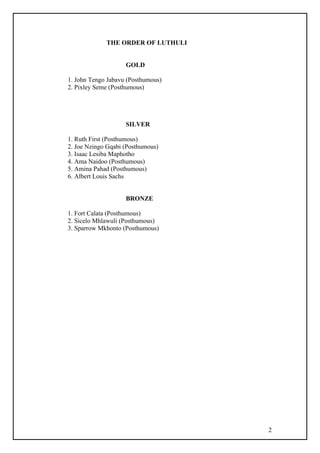 The Presidency - National Orders Booklet 2006