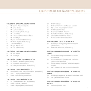 The Presidency National Orders Booklet 18