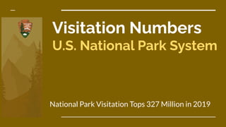 Visitation Numbers
U.S. National Park System
National Park Visitation Tops 327 Million in 2019
 