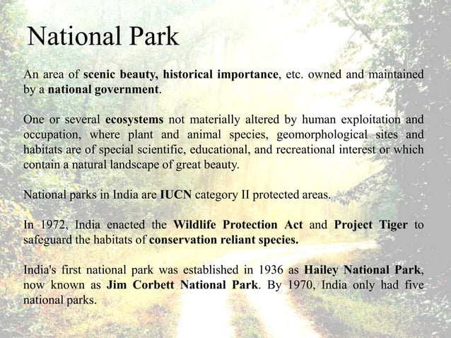 essay on national parks in india