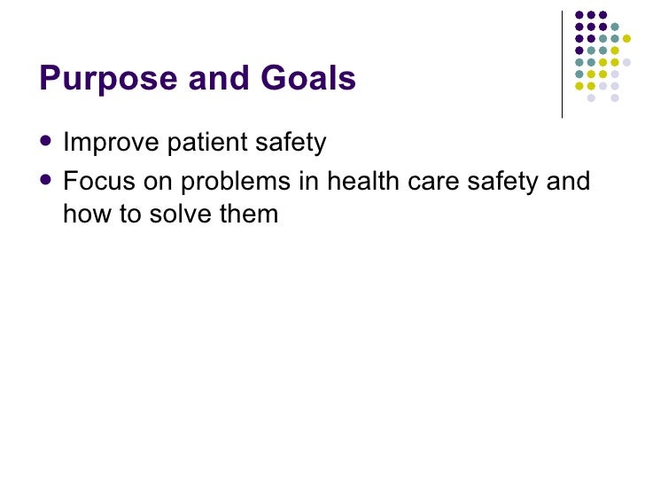 National Patient Safety Goals And Infection Control