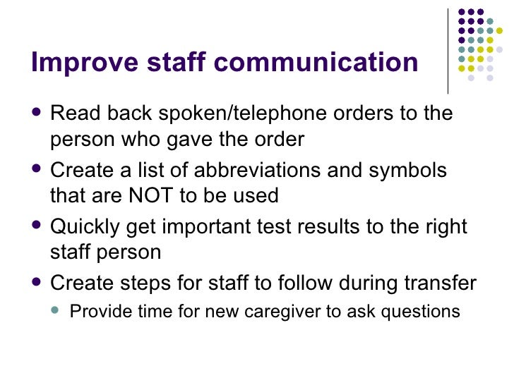 National Patient Safety Goals And Infection Control