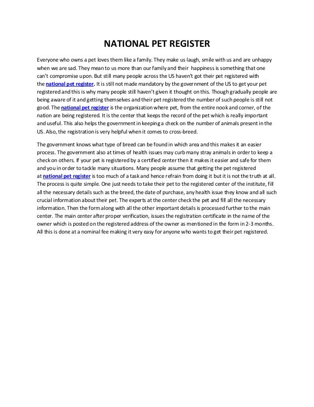 the national pet register