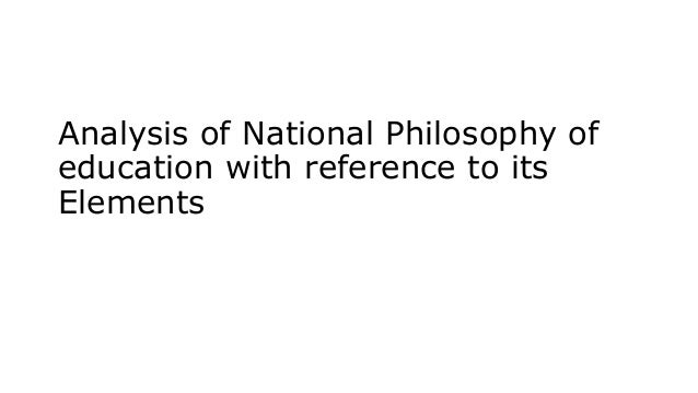 National philosophy of education