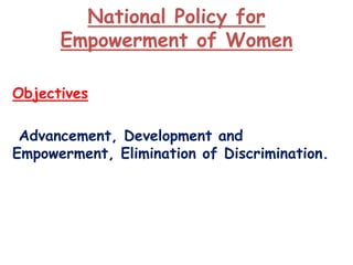 National policy: Women Empowerment | PPTX