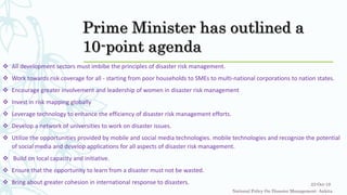 Disaster Policy Principles National policy on disaster management | PPTX