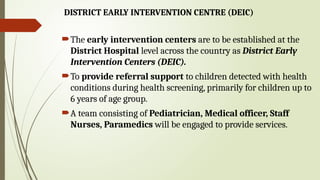 Deic Health National programs for children welfare in India | PPTX