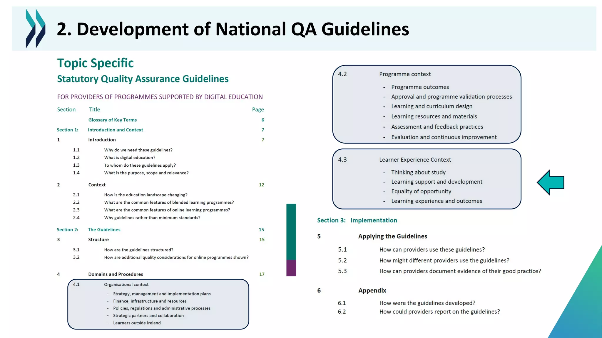 2. Development of National QA Guidelines
 