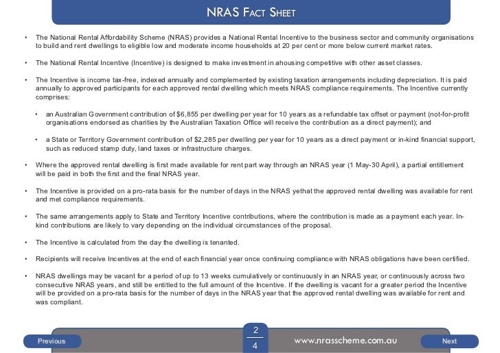 National rental affordability scheme fact sheet