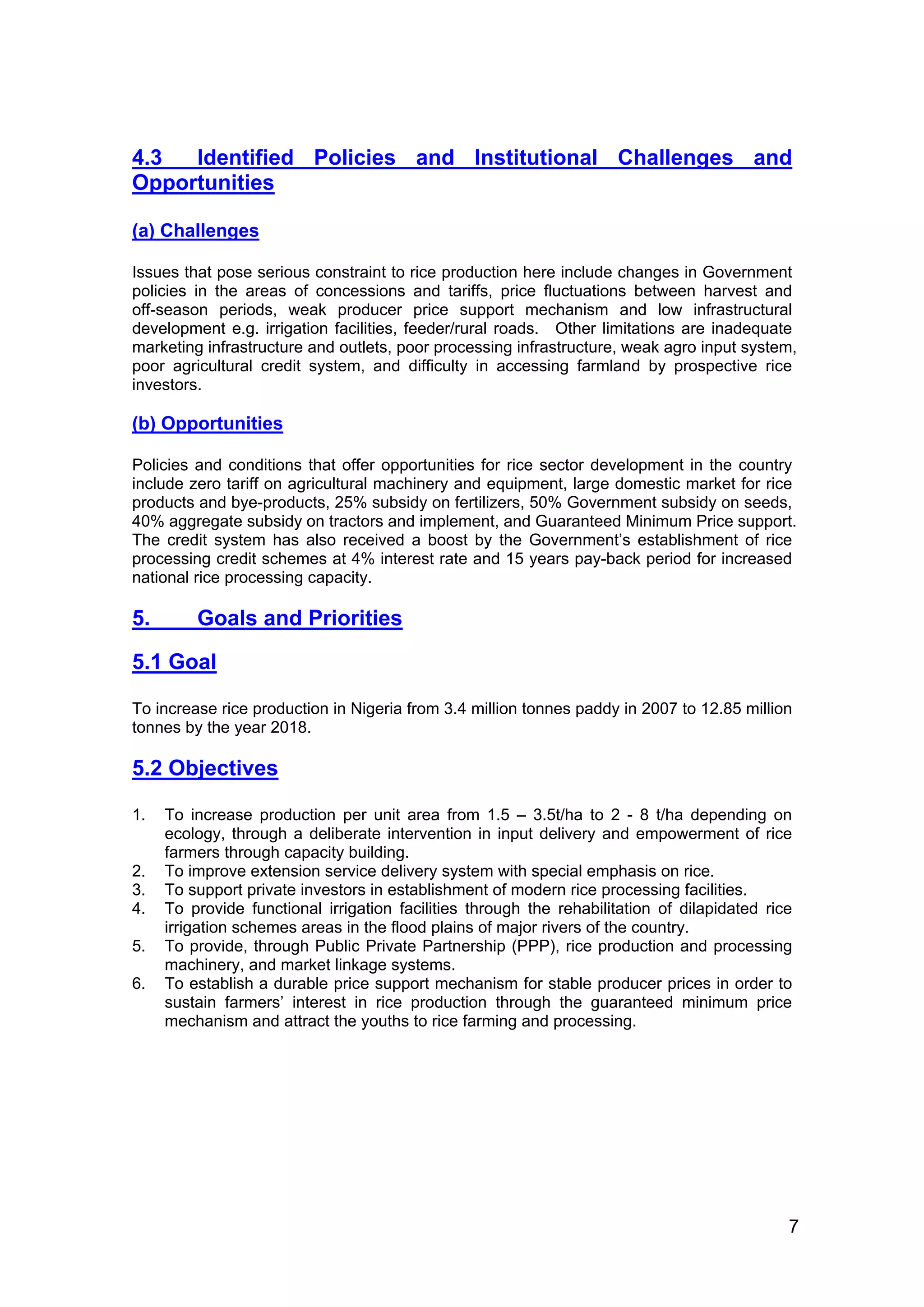 National rice development strategy of Nigeria | PDF