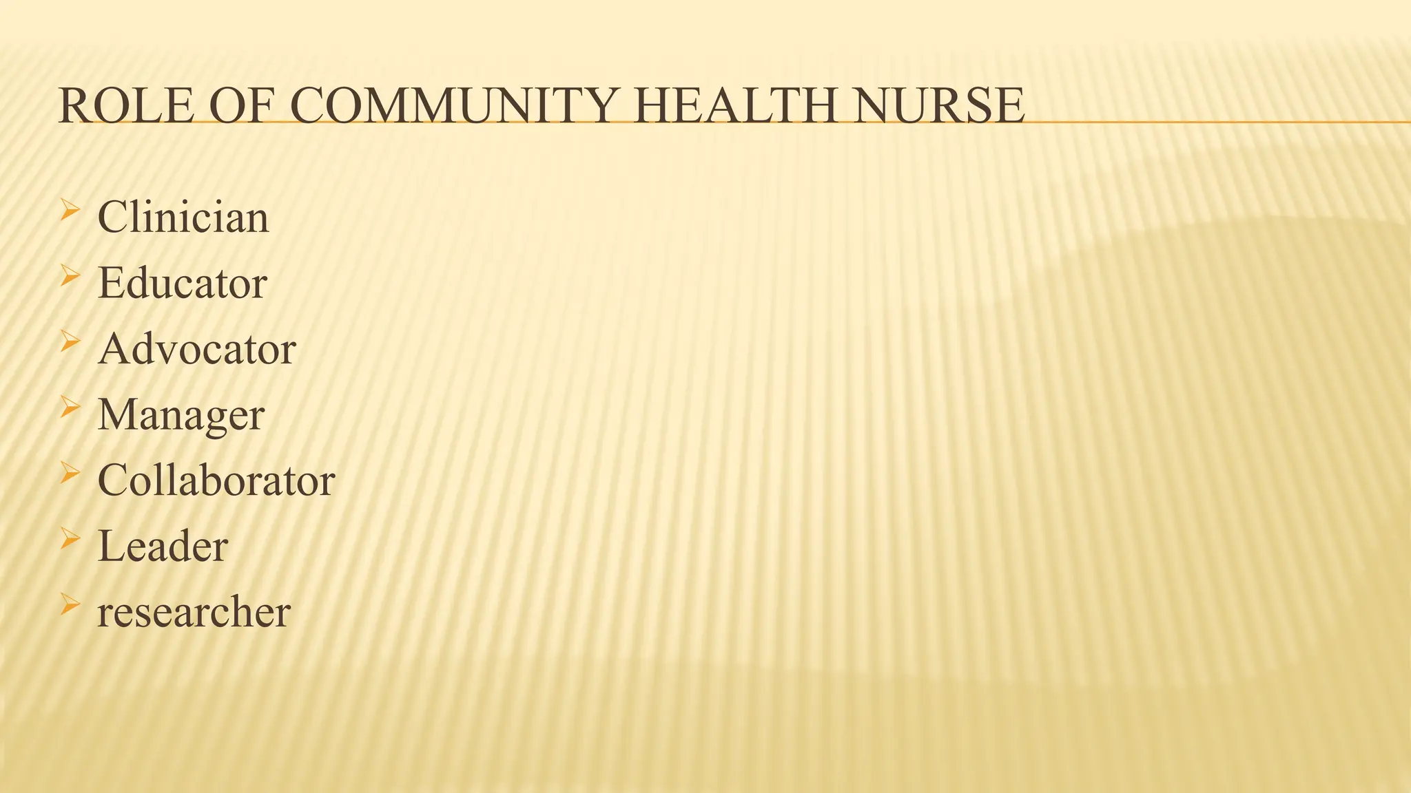 National and International role of Community Health Nurse | PPTX