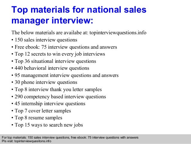 national sales manager job description