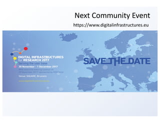 Next	Community	Event
https://www.digitalinfrastructures.eu
 