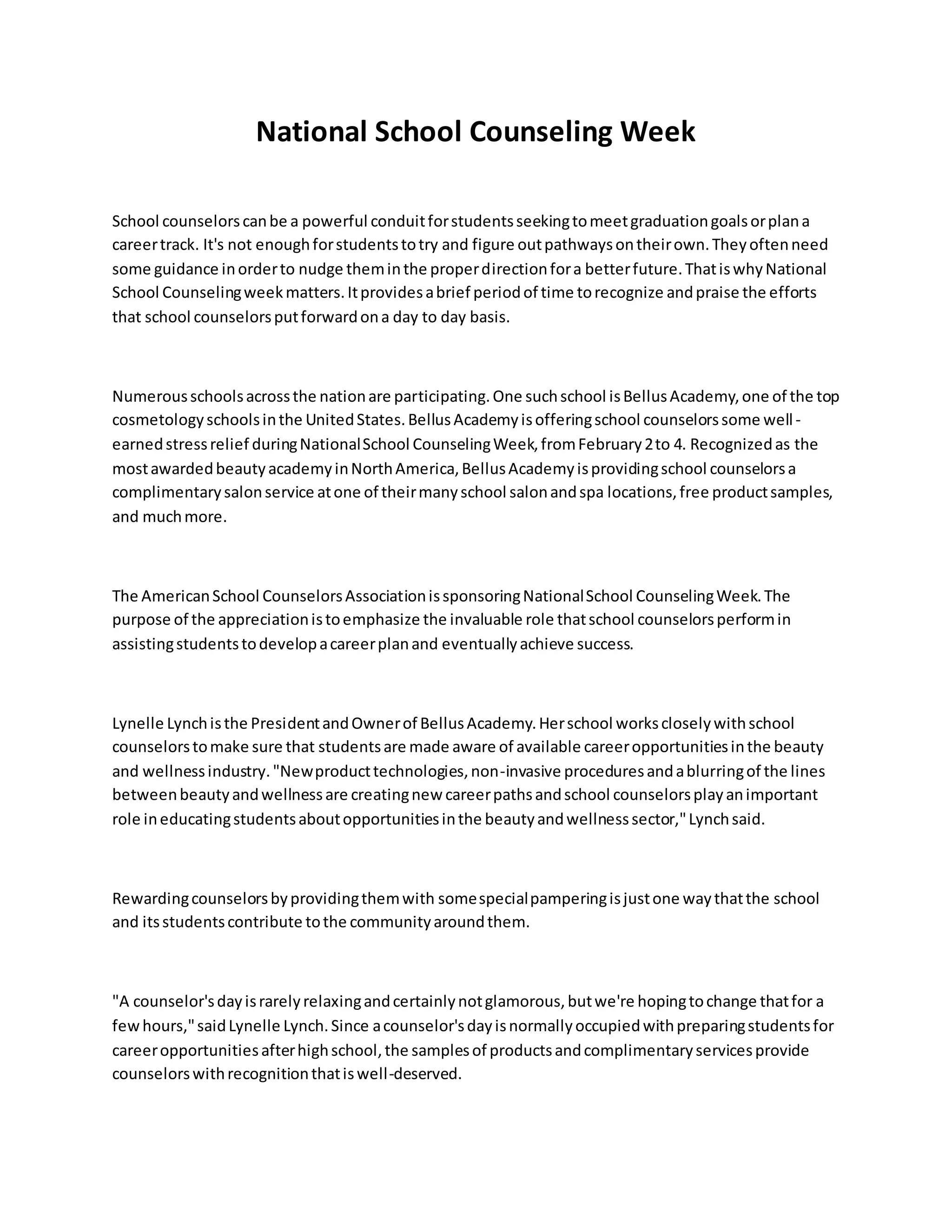 National School Counseling Week PDF