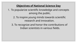National Science Day help in learning about National science | PPTX