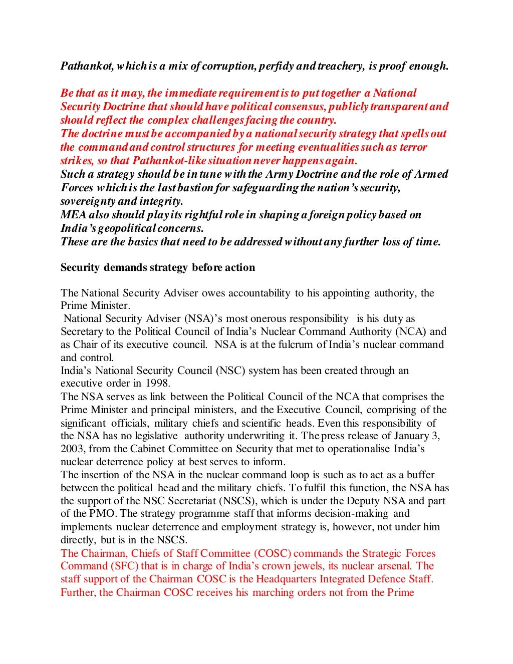 National security doctrine