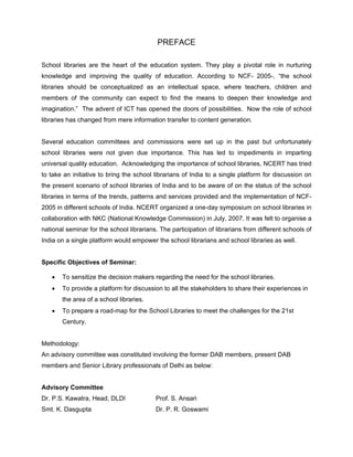 National seminar on role of school libraries | PDF